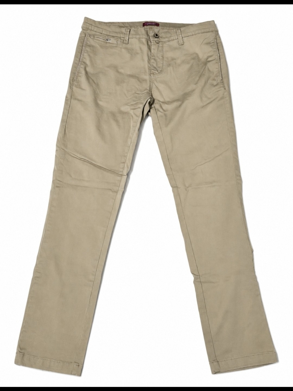 Zara Men's Slim Straight Chinos in Beige